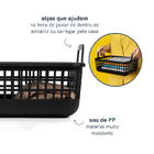 Cesto de Plástico Com Tampa e Alça 9L Preto Oikos