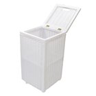 Cesto De Roupa 30x30x57cm C/ Rodas - Branco
