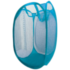Cesto De Roupa Colorido Dobrável Poliéster 56cm Azul Claro