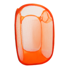 Cesto De Roupa Colorido Dobrável Poliéster 56cm Laranja