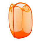 Cesto De Roupa Colorido Dobrável Poliéster 56cm Laranja