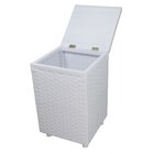 Cesto De Roupa Em Fita 35x35x57cm C/ Rodas - Branco