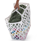 Cesto de Roupa Plástico Branco com Alça 56x32x46cm Arthi