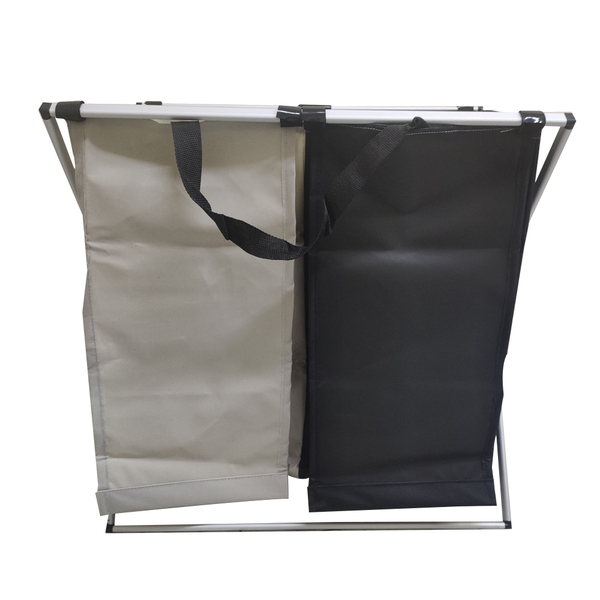 Cesto De Roupa Suja Organizador Duplo C Alça Dobravel Imperme