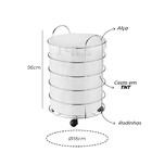 Cesto De Roupa Suja Redondo Com Rodinhas E Alça Cromado Top B