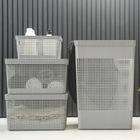 Cesto De Roupa Suja Tampa Grid 49l Organizador Área Serviço C