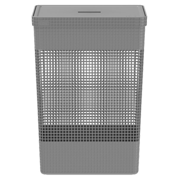 Cesto De Roupa Suja Tampa Grid 49l Organizador Área Serviço C