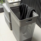 Cesto De Roupa Suja Tampa Grid 49l Organizador Área Serviço C