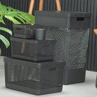 Cesto De Roupa Suja Tampa Grid 49l Organizador Área Serviço P