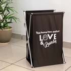 Cesto De Roupas Dobrável Love Marrom 63 X 38