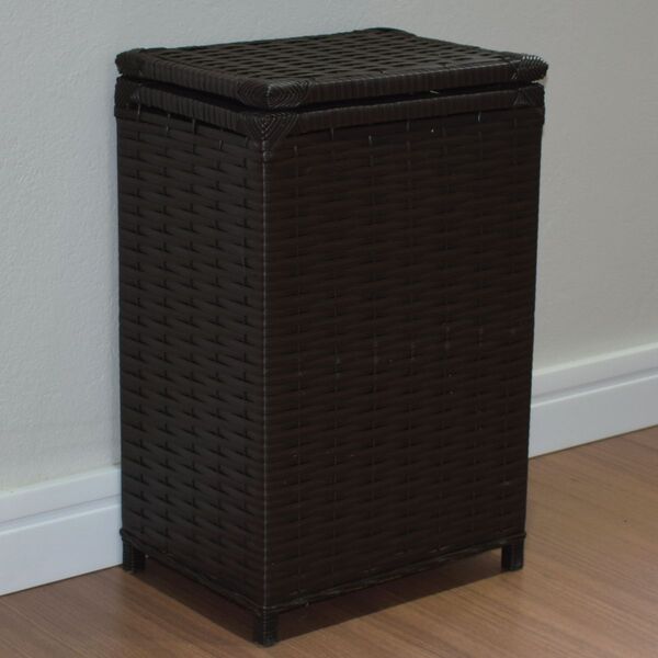 Cesto De Roupas Fibra Sintética 38x28x57 Argila Marrom Escuro