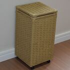 Cesto De Roupas Fibra Sintética C/rodinhas 30x30x60 Canela