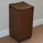 Cesto De Roupas Fibra Sintética C/rodinhas 30x30x60 Palha Ind