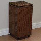 Cesto De Roupas Fibra Sintética C/rodinhas 30x30x60 Palha Ind