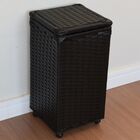 Cesto De Roupas Fibra Sintética C/rodinhas 30x30x60 Preto