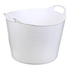 Cesto de Roupas Plástico Branco com Alça 38x31x38cm  Arthi