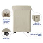 Cesto de Roupas Tecido Bege 50L 60x26x45cm Sensea