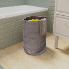 Cesto de Roupas Tecido Cinza 60L 55x38x38cm Sensea