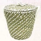 Cesto De Seagrass Branco Com Tampa