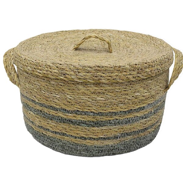 Cesto De Seagrass Organizador Com Tampa E Alças M