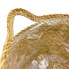 Cesto De Seagrass Palha Natural Trucas G 25cm  Lili Casa Único