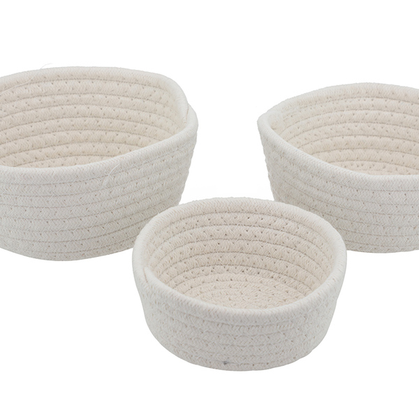 Cesto De Tricot Organizador Decorativo Conjunto 3 un 4024Off