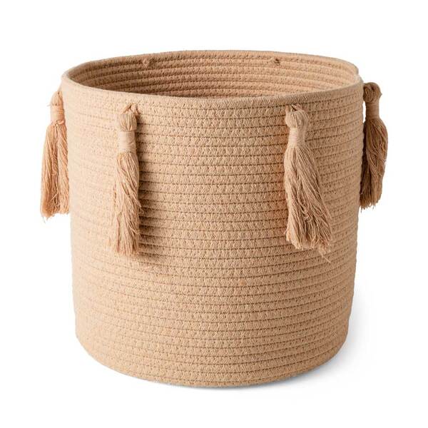 Cesto Decorativo Em Algodão Bege 35cm 16922g Mart