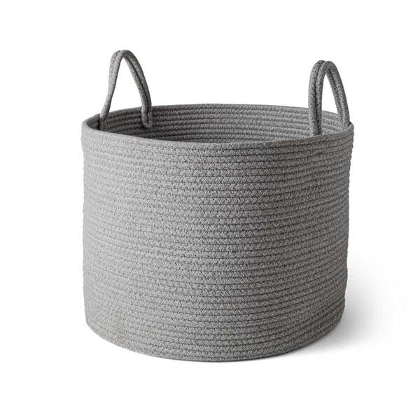 Cesto Decorativo Em Algodão Cinza 28cm 16915p Mart