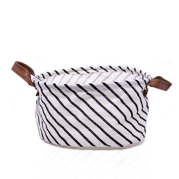 Cesto Decorativo Multiuso Organizador Listrado 15x26x26 Cm F0