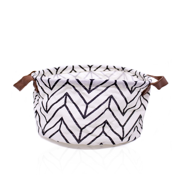 Cesto Decorativo Multiuso Organizador Zigzag Branco 15x26x26