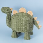 Cesto Dinossauro com Tampa Verde 60x45x29cm Oikos