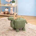 Cesto Dinossauro com Tampa Verde 60x45x29cm Oikos