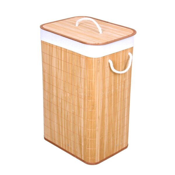 Cesto Em Bambu Com Tampa Retangular Organizador Decorativo