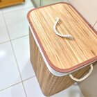 Cesto Em Bambu Com Tampa Retangular Organizador Decorativo