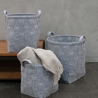 Cesto Feltro Tramado Cinza 30x30x29  Yoi