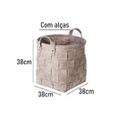Cesto Feltro Tramado Cinza 38x38x38  Yoi