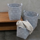 Cesto Feltro Tramado Cinza 38x38x38  Yoi