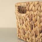 Cesto Organizador de Fibra Natural Oval com Alças 26x18x36cm Oikos