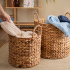 Cesto Organizador de Fibra Natural Redondo com Alças 30x37x30cm Oikos