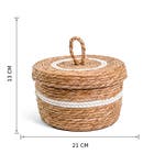 Cesto Fibra Natural e Branco Marajó 5,7L 13x21x21cm Alluria