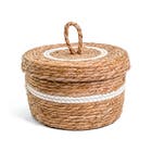 Cesto Fibra Natural e Branco Marajó 5,7L 13x21x21cm Alluria