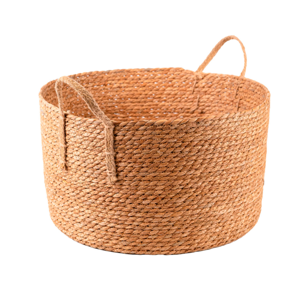 Cesto Fibra Natural Palha 28x36x36cm Floral Atlanta