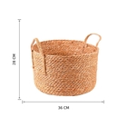 Cesto Fibra Natural Palha 28x36x36cm Floral Atlanta