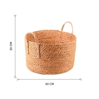 Cesto Fibra Natural Palha 30x40x40cm Floral Atlanta