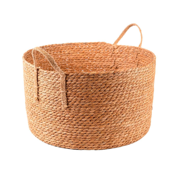 Cesto Fibra Natural Palha 30x40x40cm Floral Atlanta