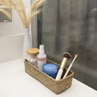 Cesto Organizador de Fibra Natural Seagrass Bege Quadrado 10,2x6x24cm Oikos