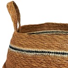 Cesto Fibra Natural Seagrass com Listra Preta 10L 30x38x38cm Oikos