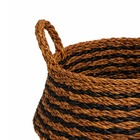 Cesto Fibra Natural Seagrass com Listra Preta 10L 30x38x38cm Oikos