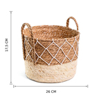 Cesto Fibra Palha e Creme Náutico 11,8L 17,5x26x26cm Alluria