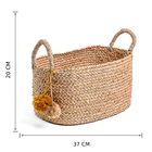 Cesto Fibra Palha Trujillo Pompom 19,6L 20x26,5x37cm Alluria